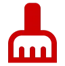 red broom clean icon