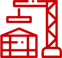 red crane and house icon