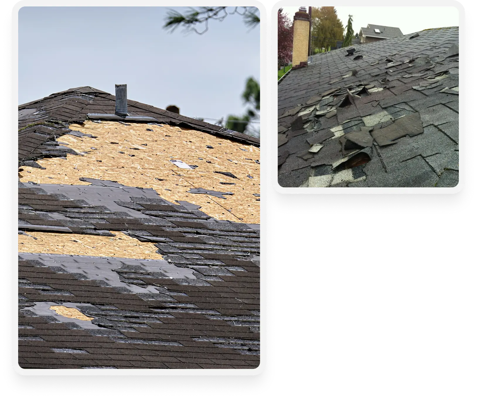 an image of a storm damage roof