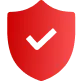 red shield with white check icon