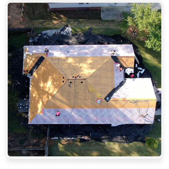 an image of a roof being fixed - roof repair mobile banner