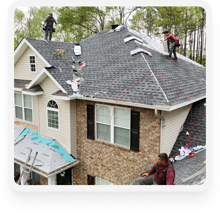 an image of a residential house of its roof being fixed - mobile banner