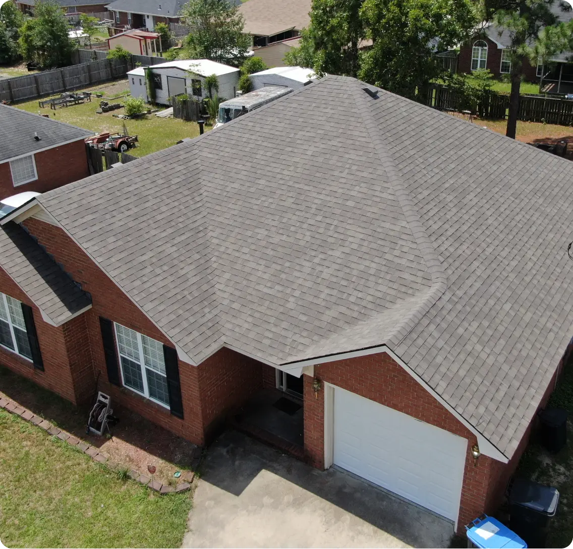 residential roofing image of a house